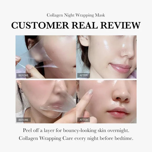 Face Night Mask Collagen Wrapping Mask Natural Ingredients Firming Elasticity &amp; Hydration Anti-wrinkle For Skin Care