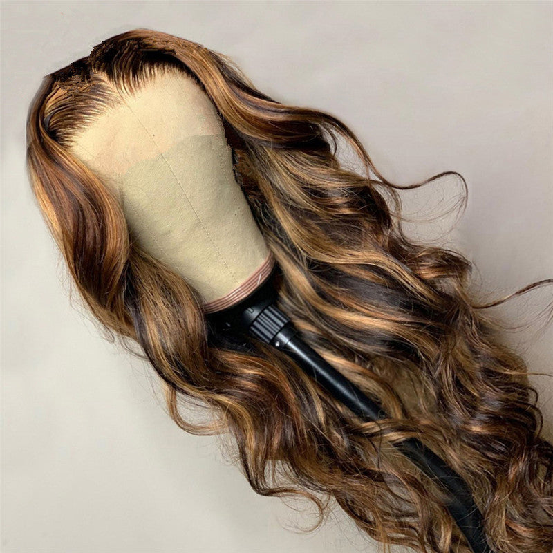 Women&#39;s Fashion Foreign Trade Wigs, Long Curly Hair, Chemical Fiber Wigs, Rose Net