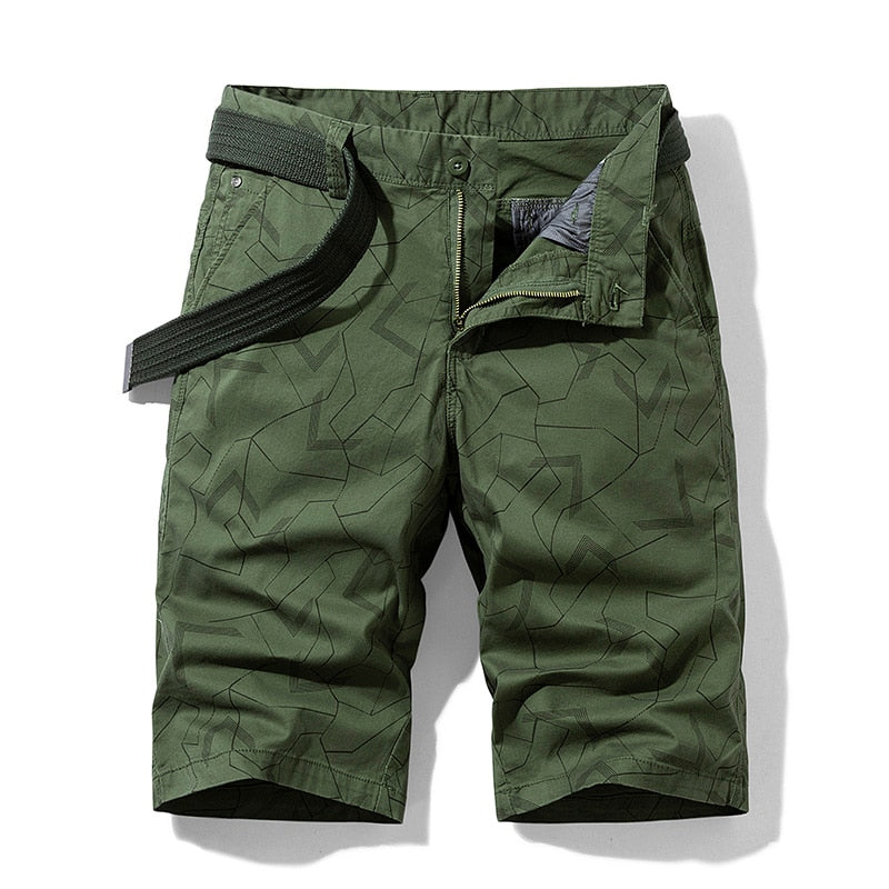 2021 Summer New Men&#39;s Camouflage Cotton Zipper Casual Pocket Regular Five-Point Pants Military Cargo Plus Size Shorts