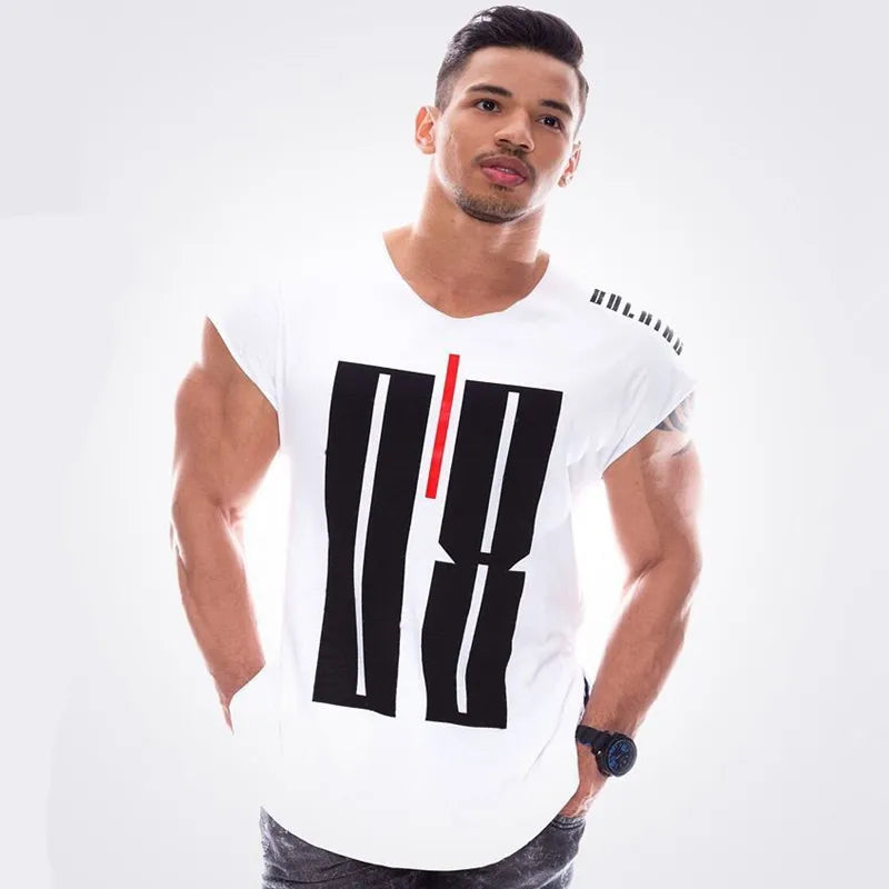 New large-type men Gyms T-shirt Fitness Bod Running t