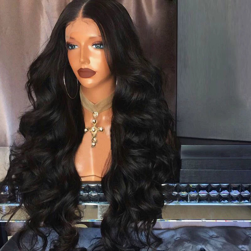 Big Wave Black Long Hair Women 13*6 Lace Curly Wig Wavy Wig