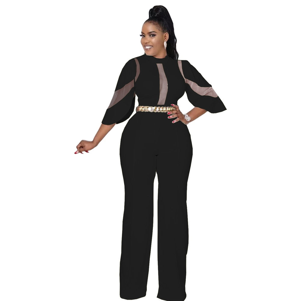 Szkzk Sexy Mesh Jumpsuit For Women Rompers See Through Night Club Outfits Black White Party Evening Clubwear Bodycon Jumpsuits