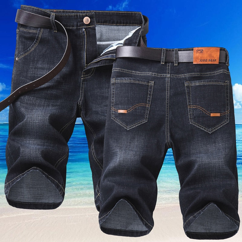 2022 Summer Brand Stretch Thin Bermuda Masculina Cotton Denim Jeans  Men Knee Length Soft Ropa Hombre Shorts