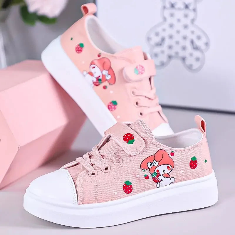 Sanrio Kuromi casual shoes girl canvas shoes my melody spring autumn sports shoes children&#39;s soft-soled sneakers skate shoes