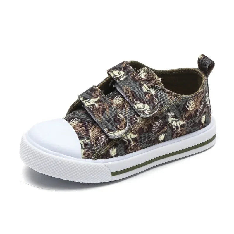 Cute Boys Kids Canvas Shoes Hook &amp; loop shoes