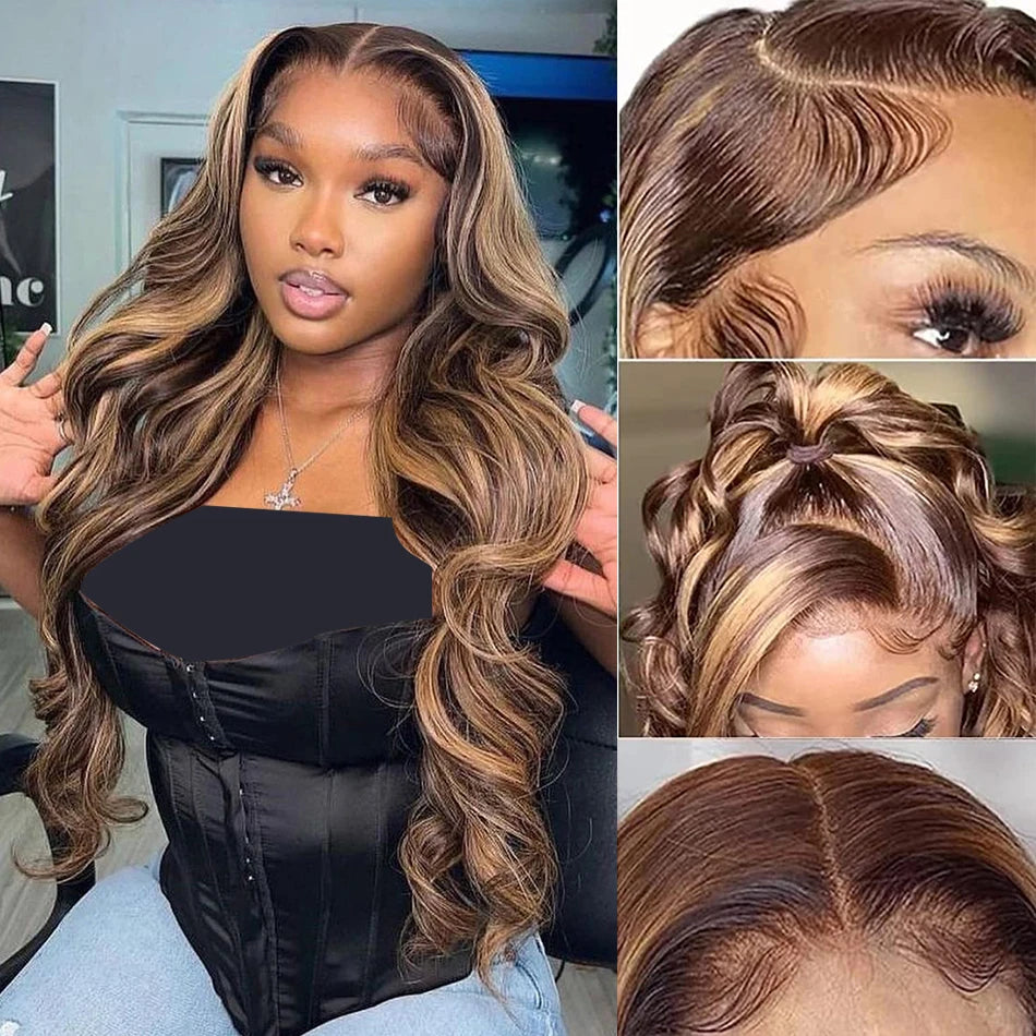 Highlight Wig Human Hair Blonde Body Wave 13X6 Hd Lace Frontal Wigs Hd Lace Wig 13X6 Human Hair 13X4 Lace Front Human Hair Wig