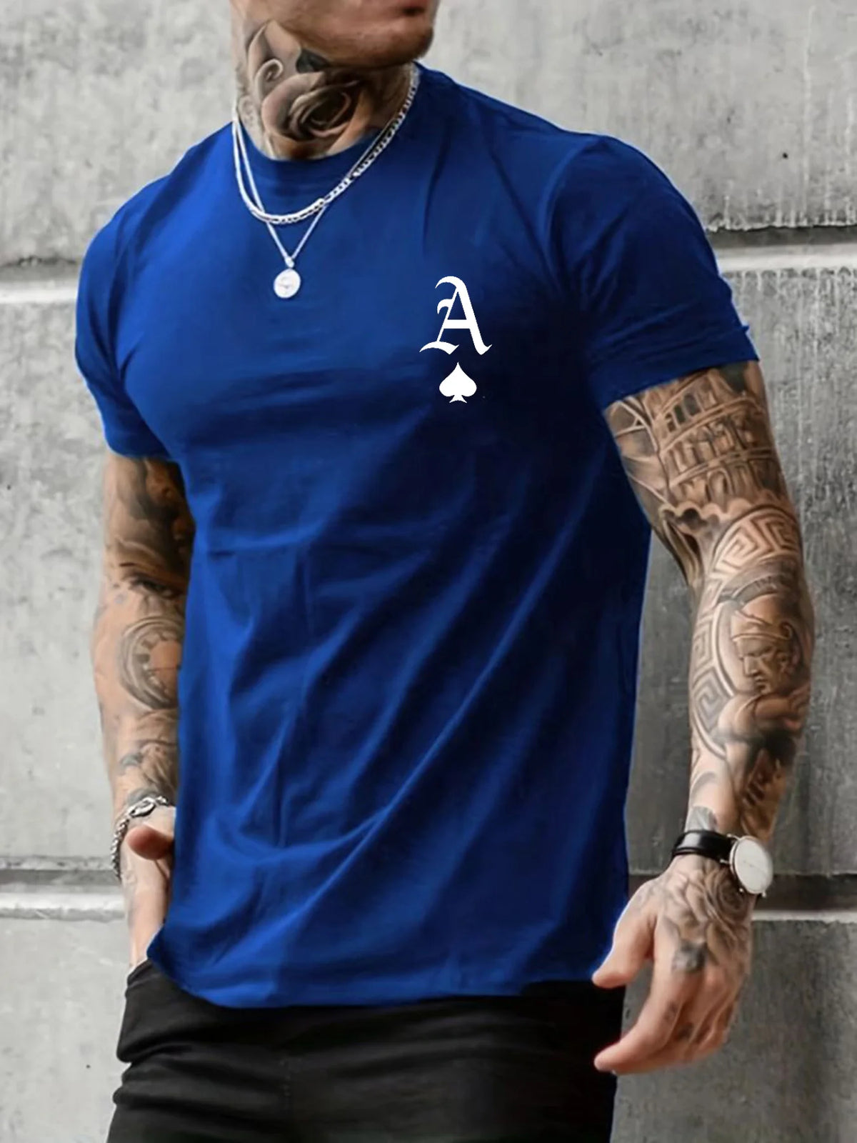 Summer Men&#39;s New Casual Loose Fit Large A Letter Print Round Neck Short Sleeved T-shirt clothing Comfort Plus Size