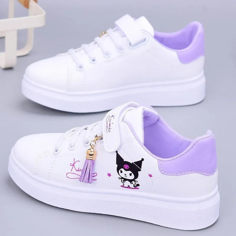 Sanrio cute anime cartoon my melody kuromi children shoes leather