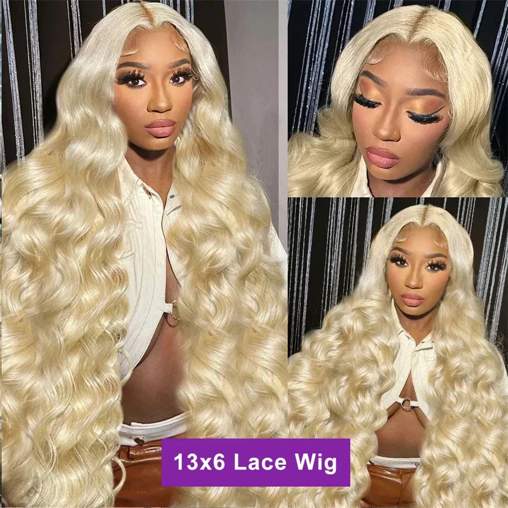 30 38 Inch Honey Blonde 613 HD Lace Frontal Wigs 113x6 body wave human hair 100% Brazilian 13x4 lace front wigs Women