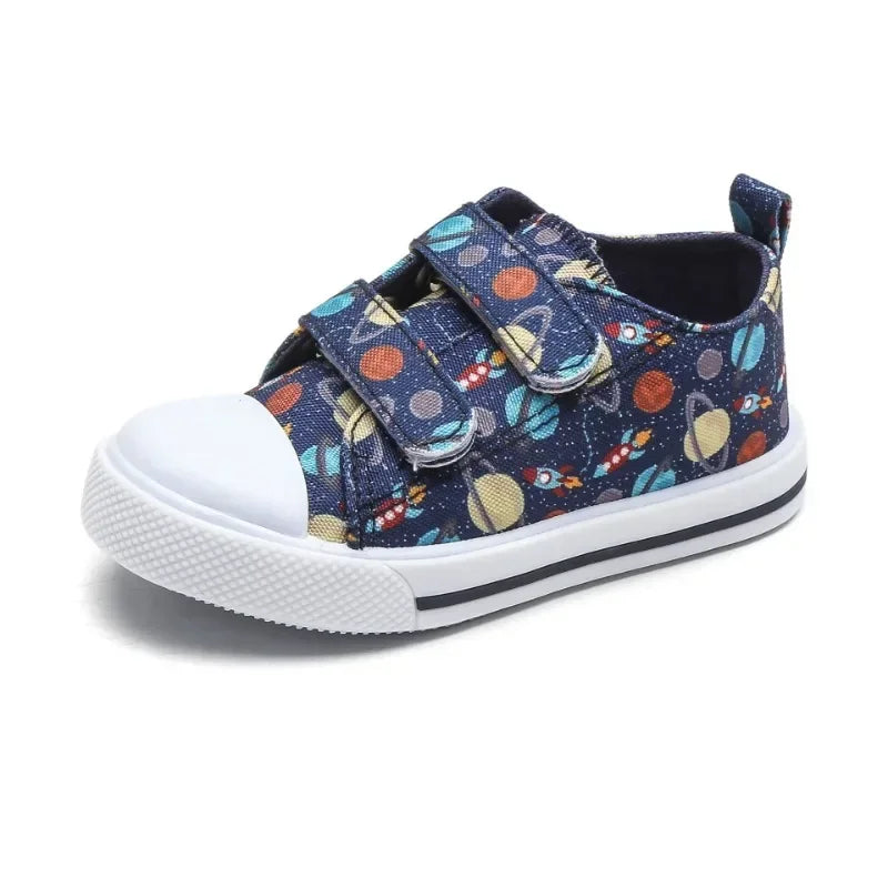 Cute Boys Kids Canvas Shoes Hook &amp; loop shoes