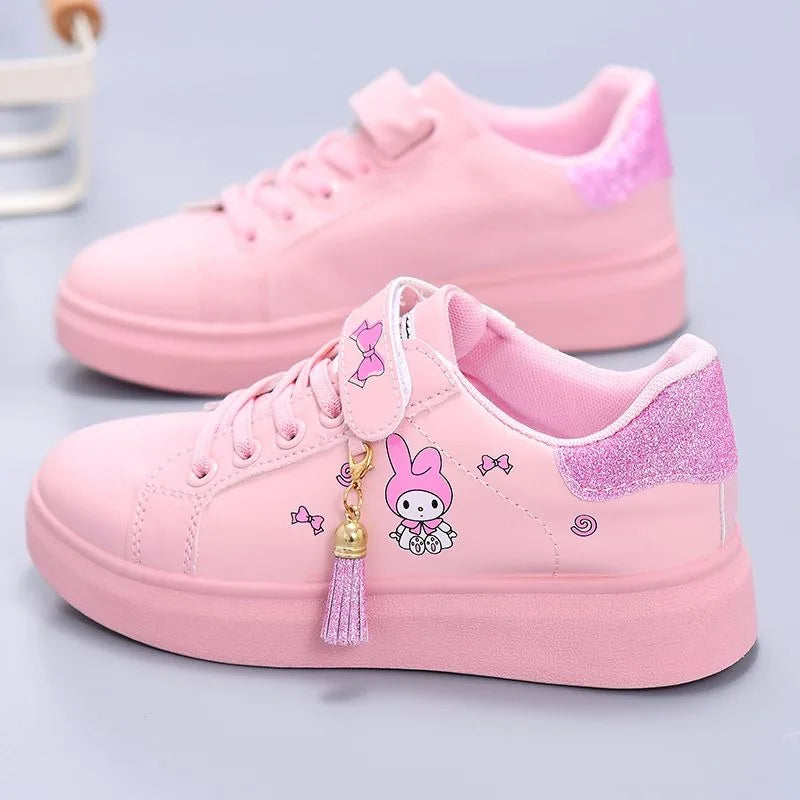 Sanrio cute anime cartoon my melody kuromi children shoes leather