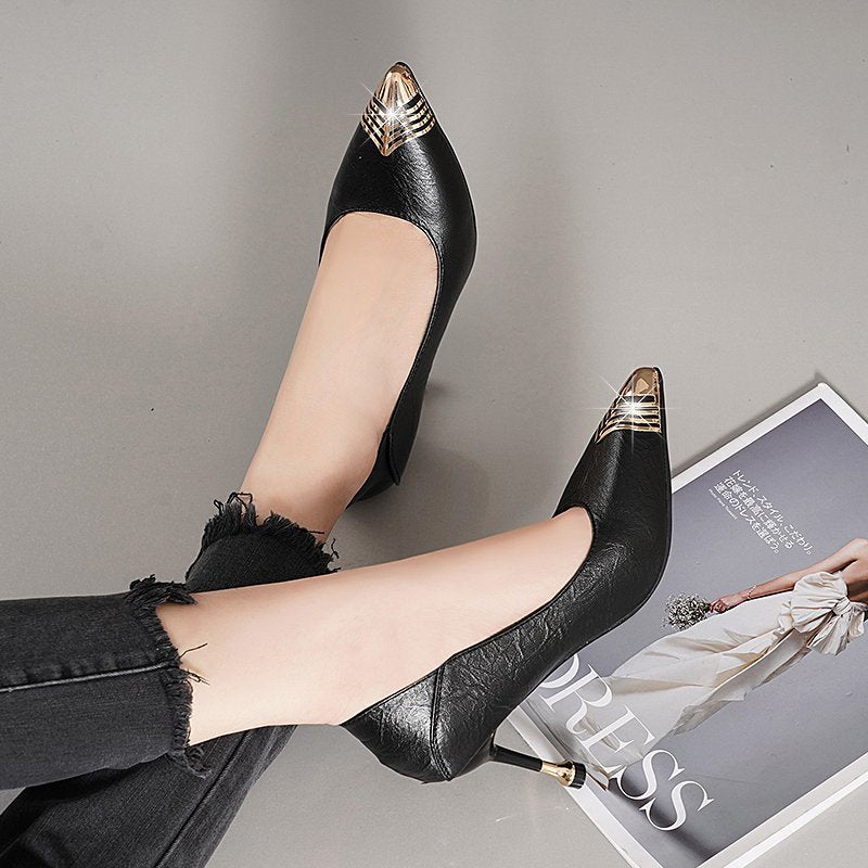 Women's Shoes Soft Leather High Heels Female Stiletto Pointed Toe French  Fashion High Heels-Black 4cm|41 : Amazon.com.au: Clothing, Shoes &  Accessories