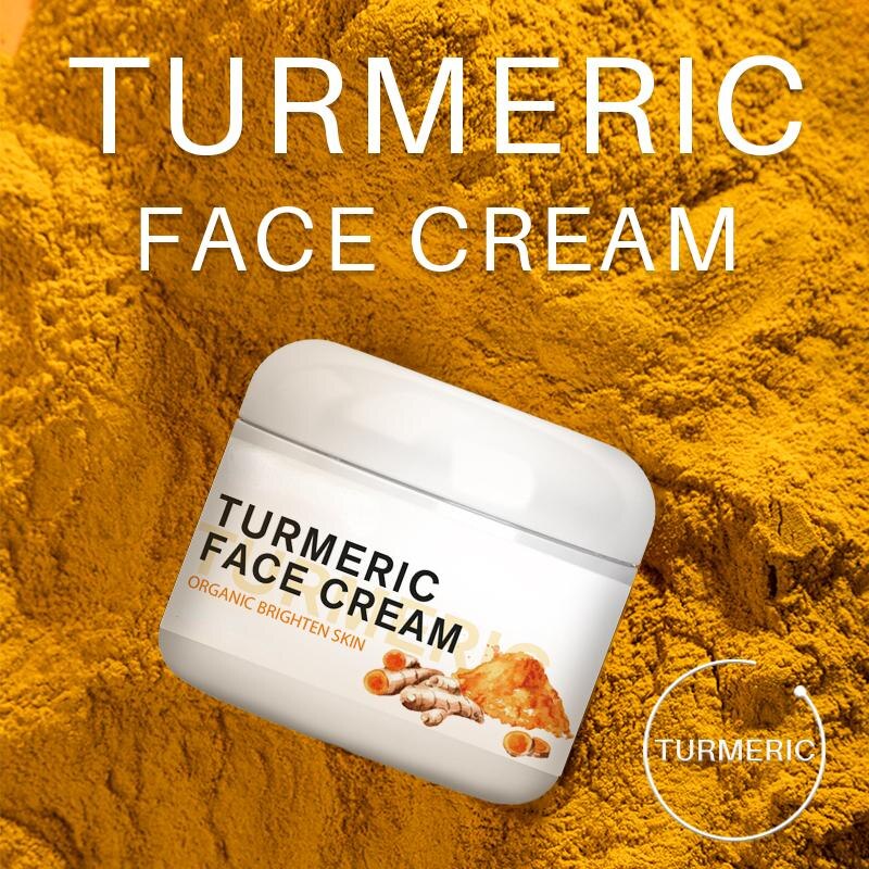 Turmeric Face Whitening Cream for Dark Skin Remove Acne Lighten Dark Spots Moisturizing Brightening Cream for Face Skin Care