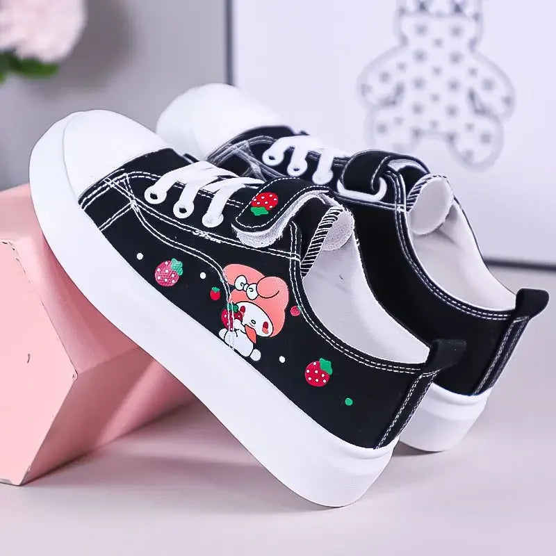 Sanrio Kuromi casual shoes girl canvas shoes my melody spring autumn sports shoes children&#39;s soft-soled sneakers skate shoes