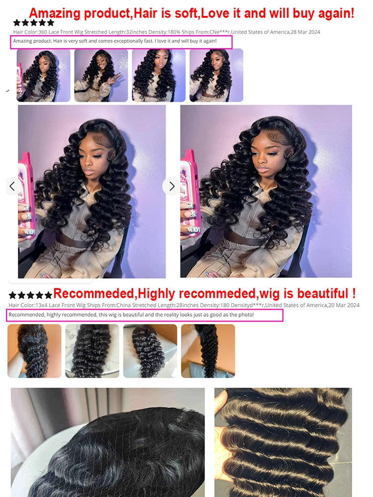 SuperDeals 13x4/13X6 Loose Deep Wave Lace Front Human Hair Wigs Remy Deep Water Curly Wigs 4x4 6x4 Glueless Human Hair Wigs