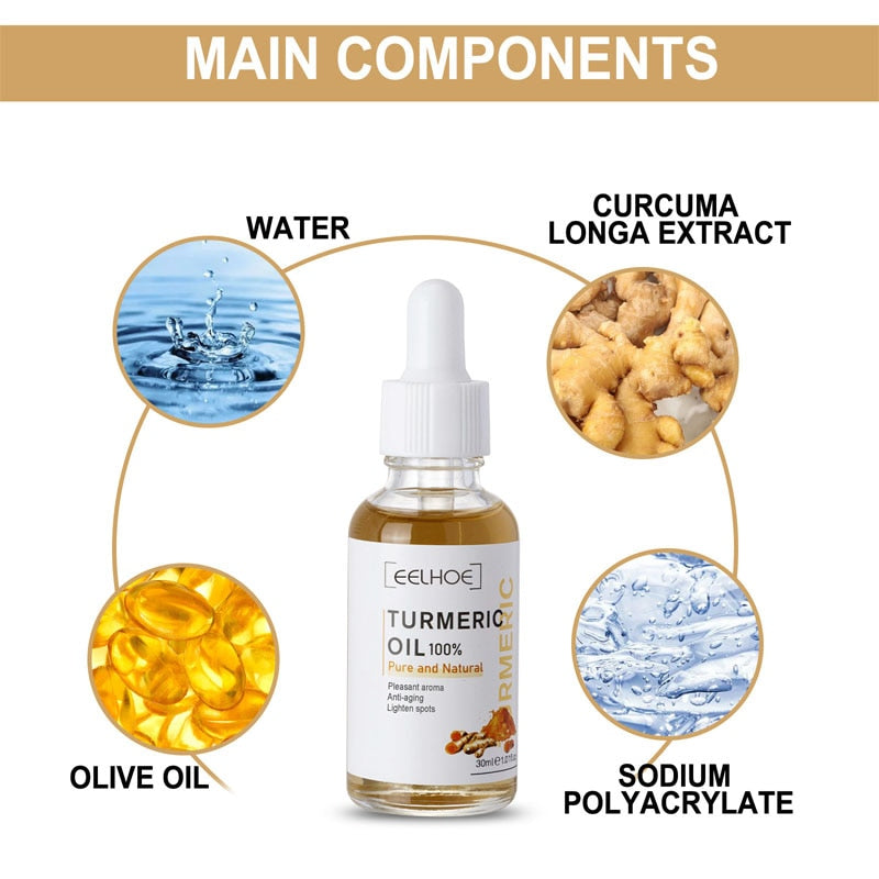 Turmeric Serum Turmeric Oil Original Lighten Spots Essential Oils Anti Aging Remove Dark Spots Pigment Corrector Whitening Skin