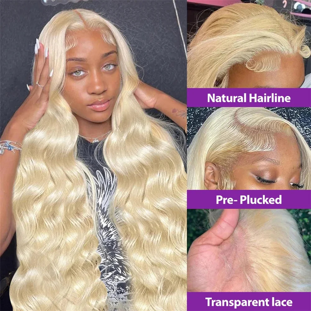 30 38 Inch Honey Blonde 613 HD Lace Frontal Wigs 113x6 body wave human hair 100% Brazilian 13x4 lace front wigs Women