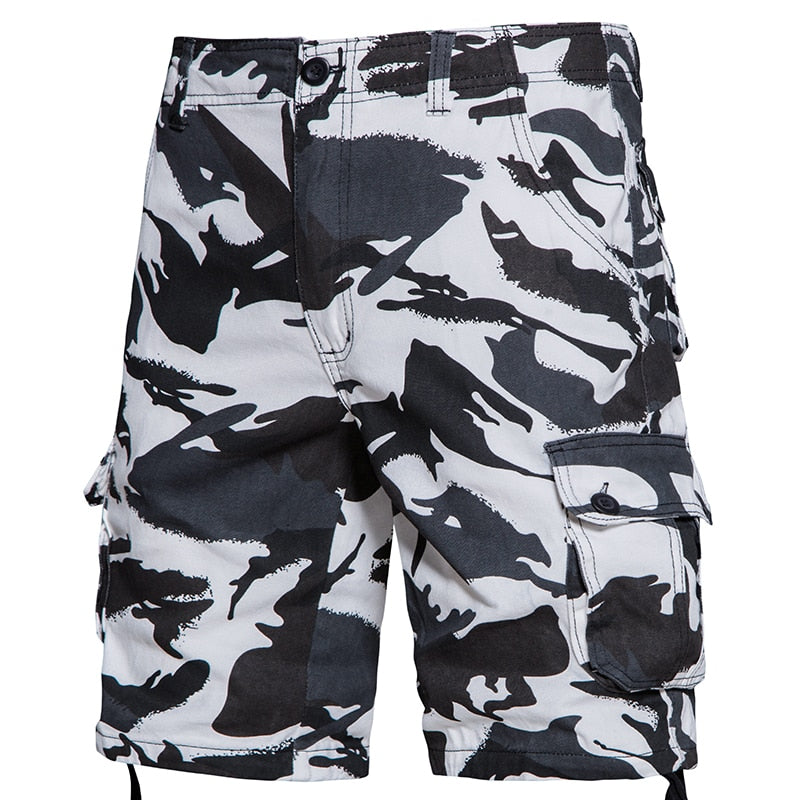 Summer Shorts Men&amp;#39;s New Trend Camouflage Overalls Baggy Casual Outdoor Sports Nickel Pants Side Pocket Cotton Comfort