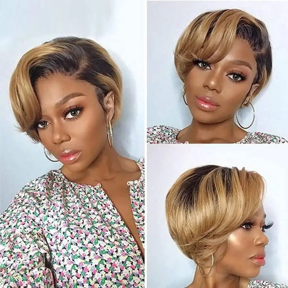 Short Bob Human Hair Wigs 13x4 Transparent Lace Front Wigs For Women Straight Pixie Cut Wigs 8 Inch Human hair wig