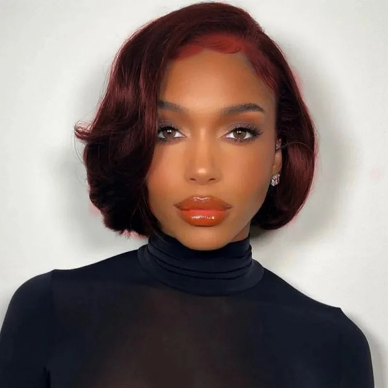 Short Bob Human Hair Wigs 13x4 Transparent Lace Front Wigs For Women Straight Pixie Cut Wigs 8 Inch Human hair wig