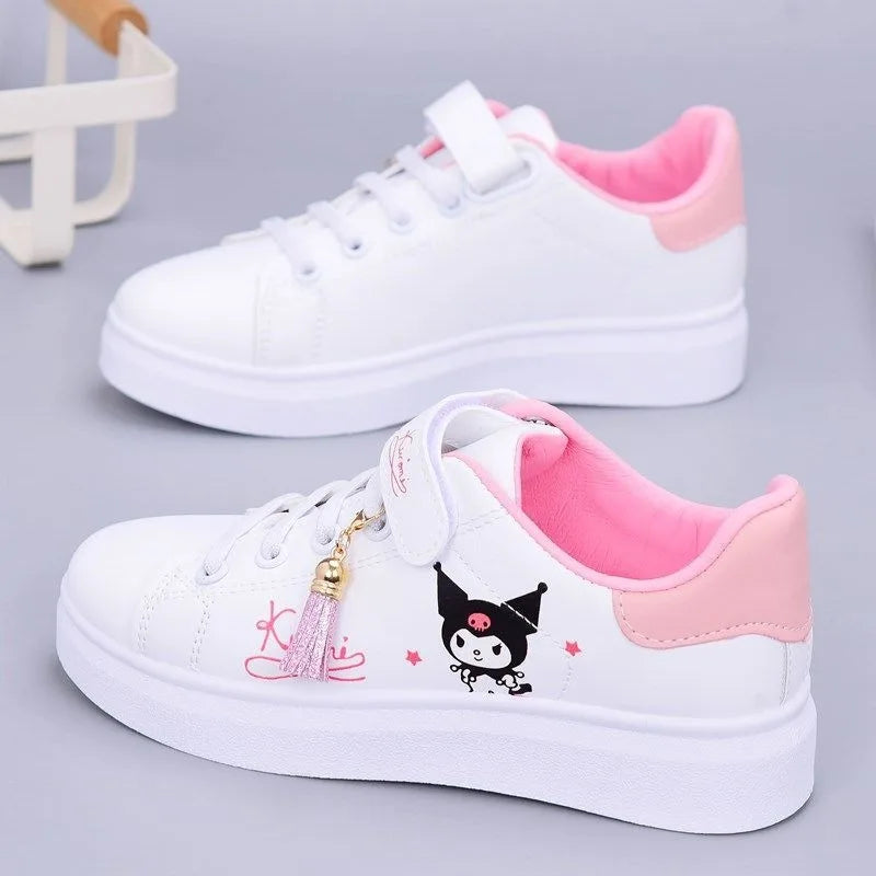 Sanrio cute anime cartoon my melody kuromi children shoes leather