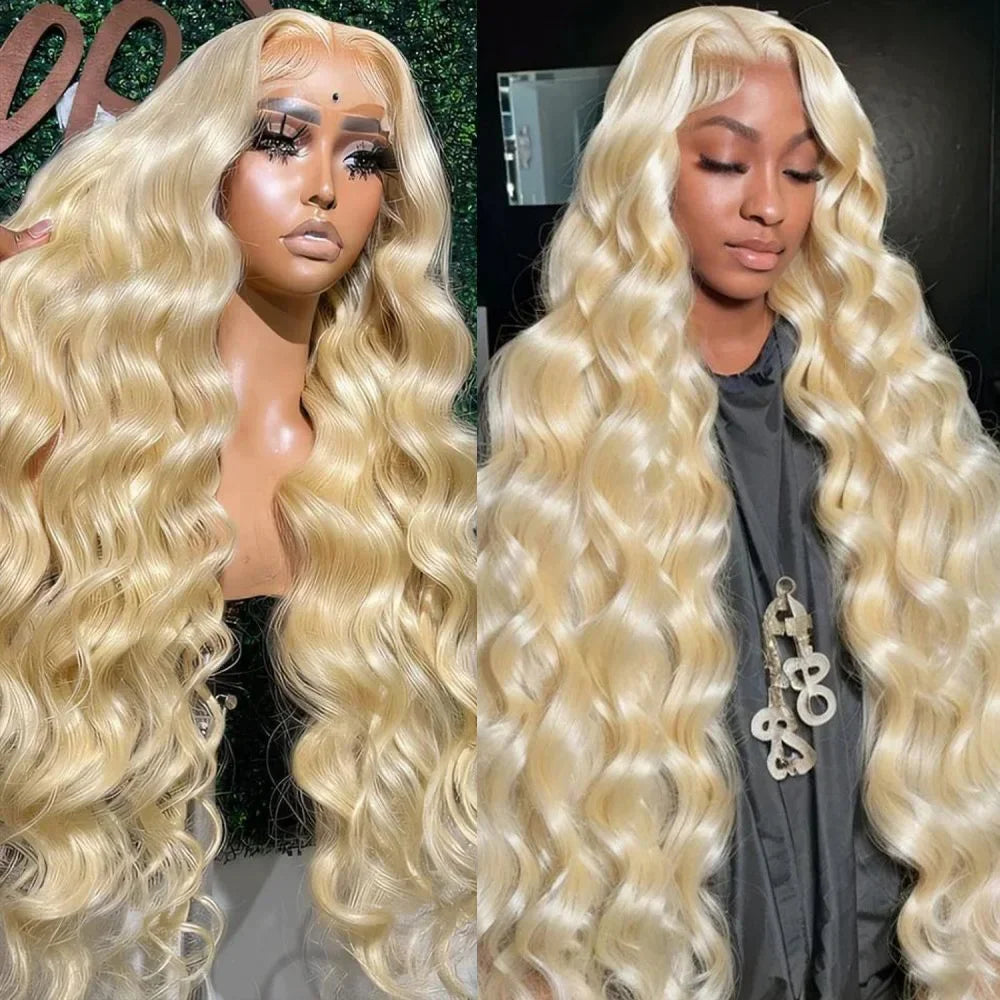 Blonde Body Wave Lace Front Wig HD Transparent Lace 13x4 13x6 Human Hair Wig 613 Pre Plucked Full Frontal Wigs For Black Women