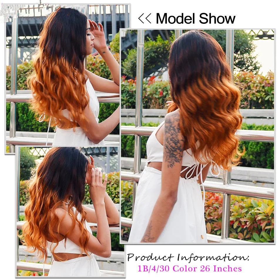 Highlight Body Wave Wig Ombre Wave Lace Front Human Hair