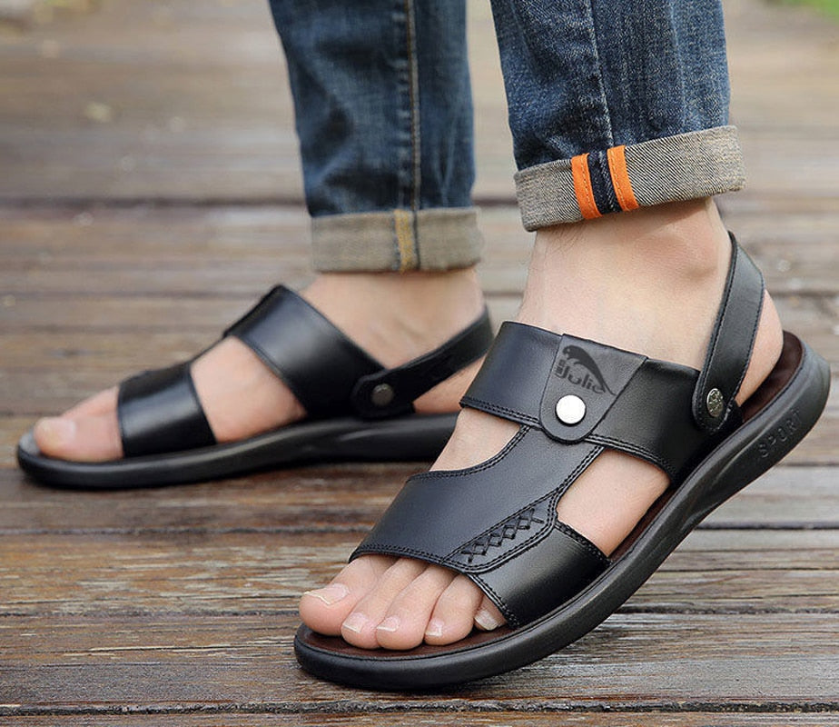 Size 38-47 Man Sandals 2022 Summer Beach Genuine Sandals Men Designer Shoes Men Open Shoes Men