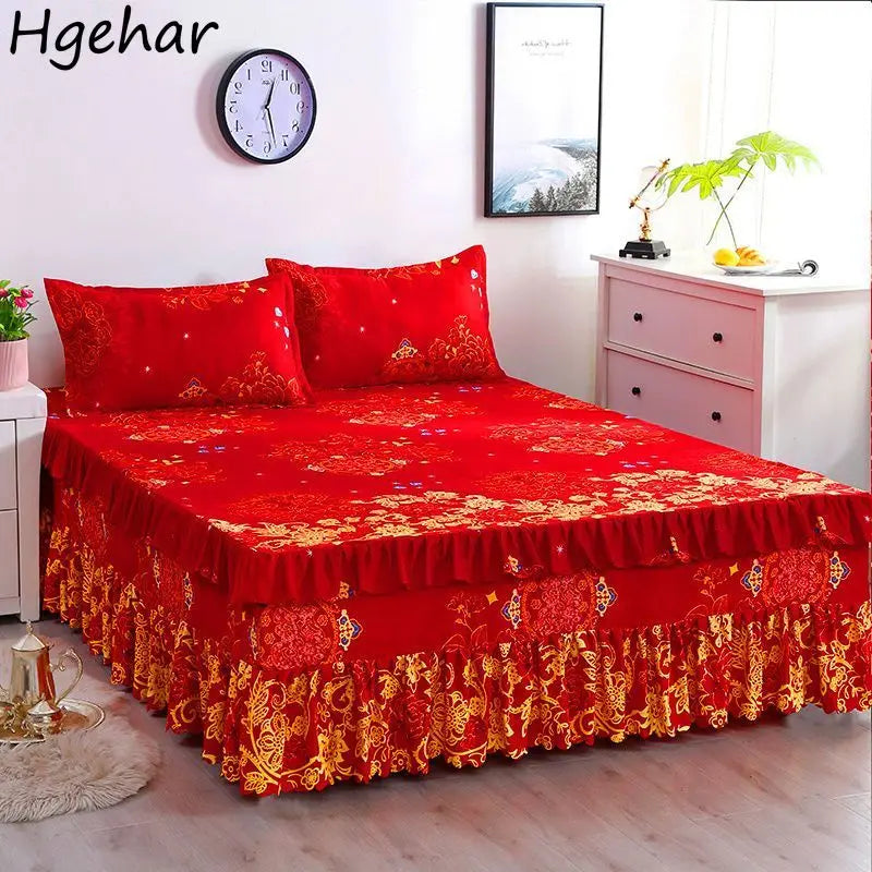 Bed Skirts Household Luxury Protectiv Thicken Skin-frilyn king bed