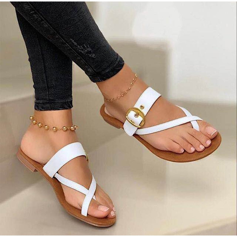 Fashion Slippers For Women Clip Toe Summer Buckle Sandals Casual Ladies Beach Shoes Woman Flip Flops Female 2022 Square Heels