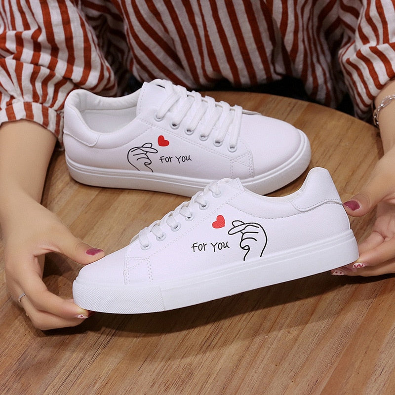 2022 Spring Fashion Breathble Vulcanized Shoes Women&amp;#39;s Sneakers PU Leather s