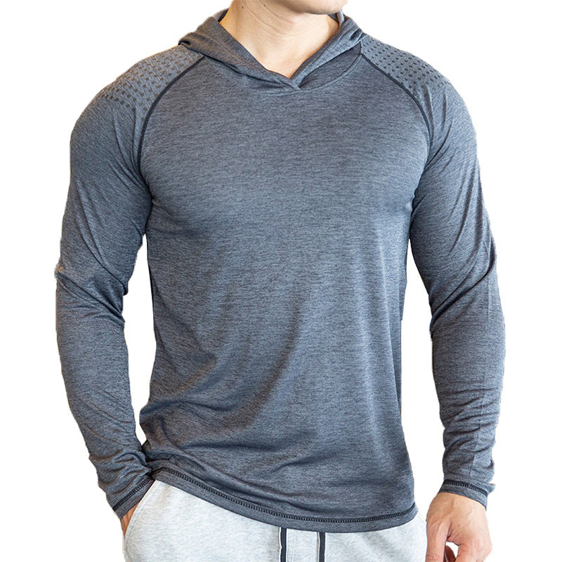 Sports Long-sleeved Men&#39;s Hooded Sweater Running Fitness Quick-drying