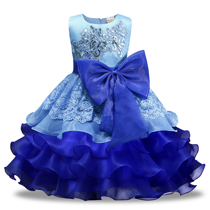 Girls&#39; Sequined Dress Bow Kids Skirt