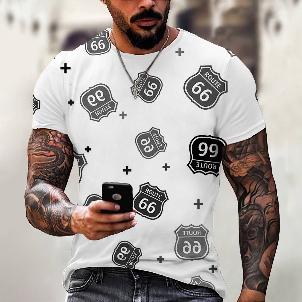 New Men Summer 3D Shirt Top Printed Street Short Sleeve