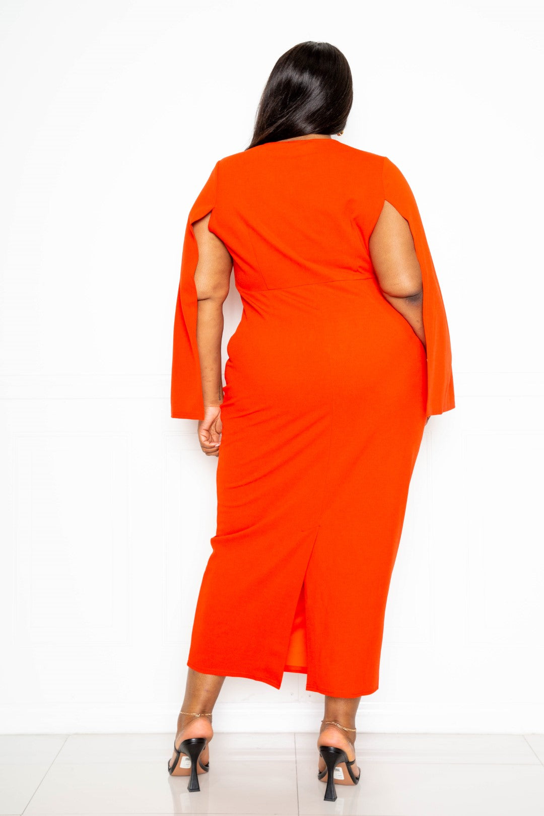 Cape Sleeve Dress With Knot Detail - Women &amp; Men Fashion Store | JL Fashion Store