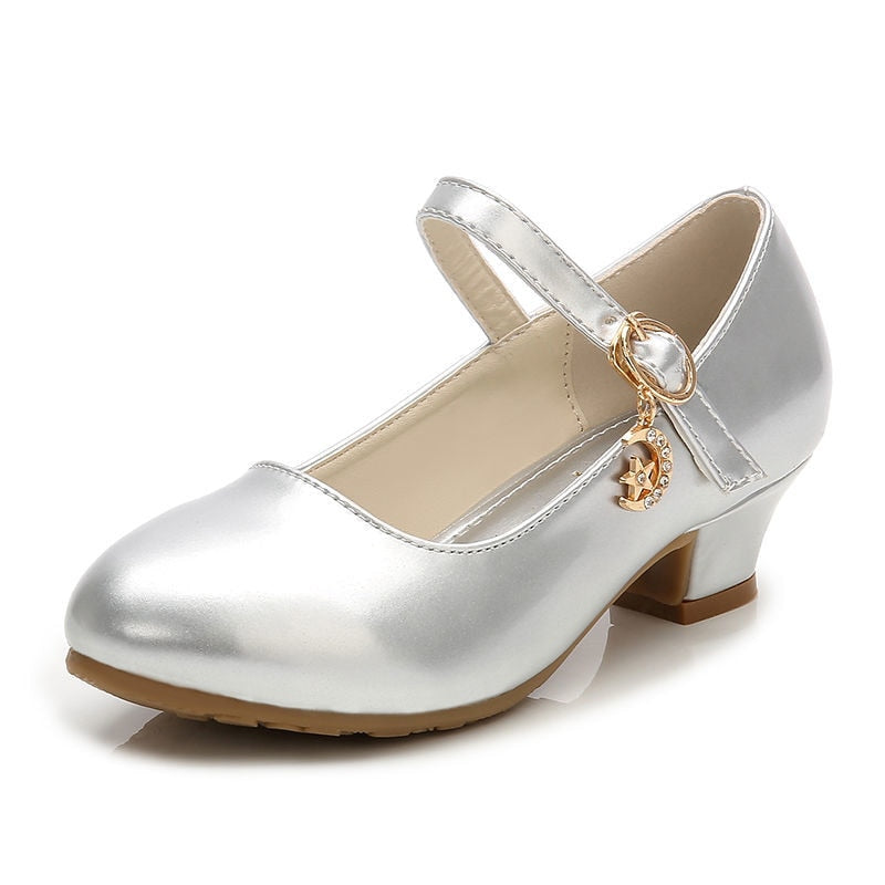 ULKNN Children Princess Shoes for Girls Sandals High Heel Glitter Shiny Rhinestone Enfants Fille Female Party Dress Shoes