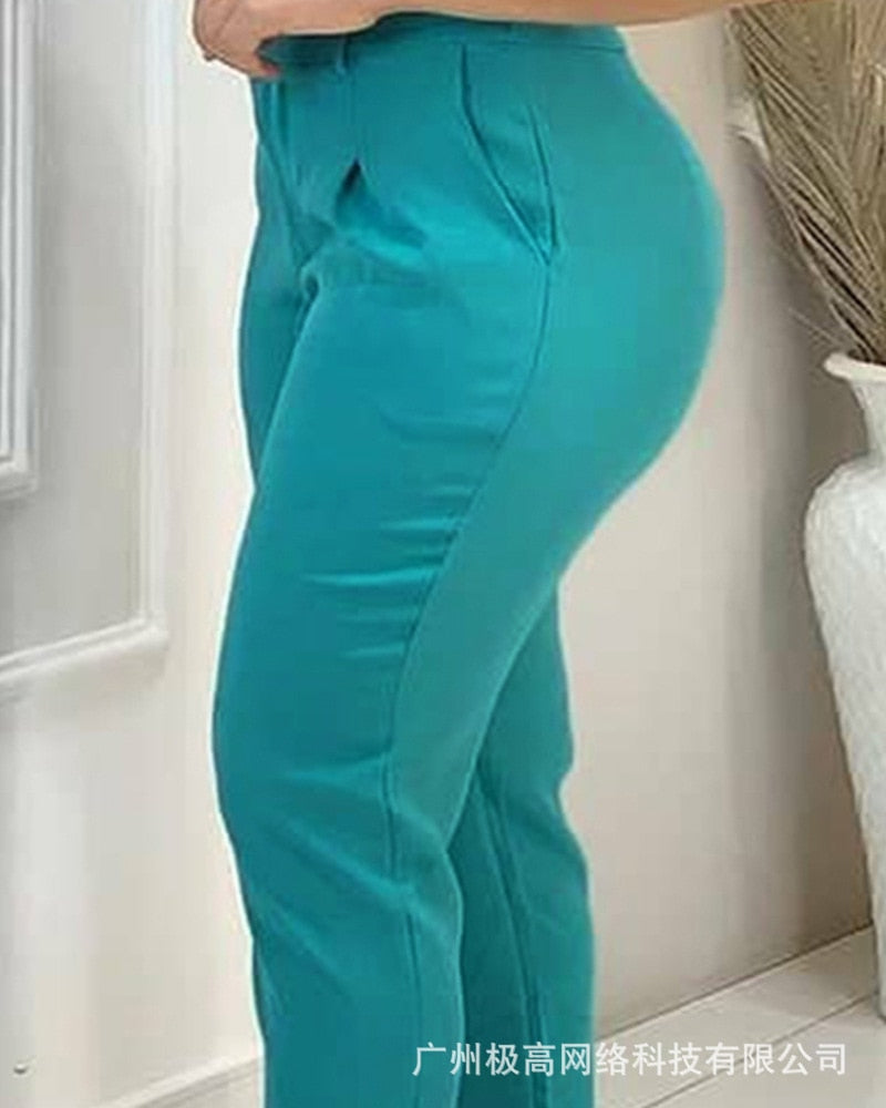 Women&#39;s 2021 new summer blue casual suit