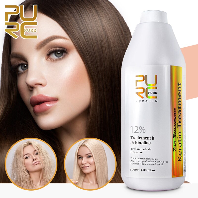 PURC Brazilian Keratin Treatment Straightening Hair 8% Formaldehyde and 12% Formaldehyde Straighten Hair Products Hair Care PURE