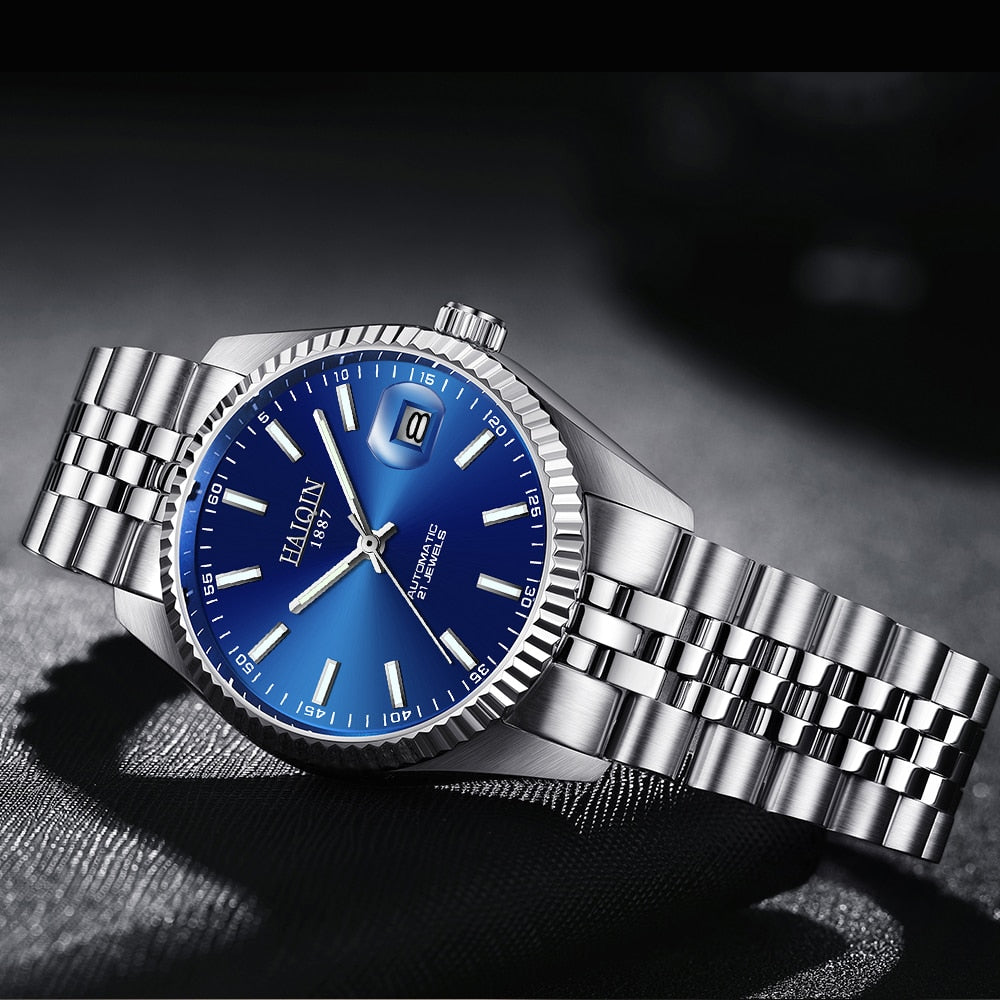 HAIQIN Men mechanical wristwatches Men watches top brand luxury Business men automatic sport 38MM waterproof Reloj hombres 2020