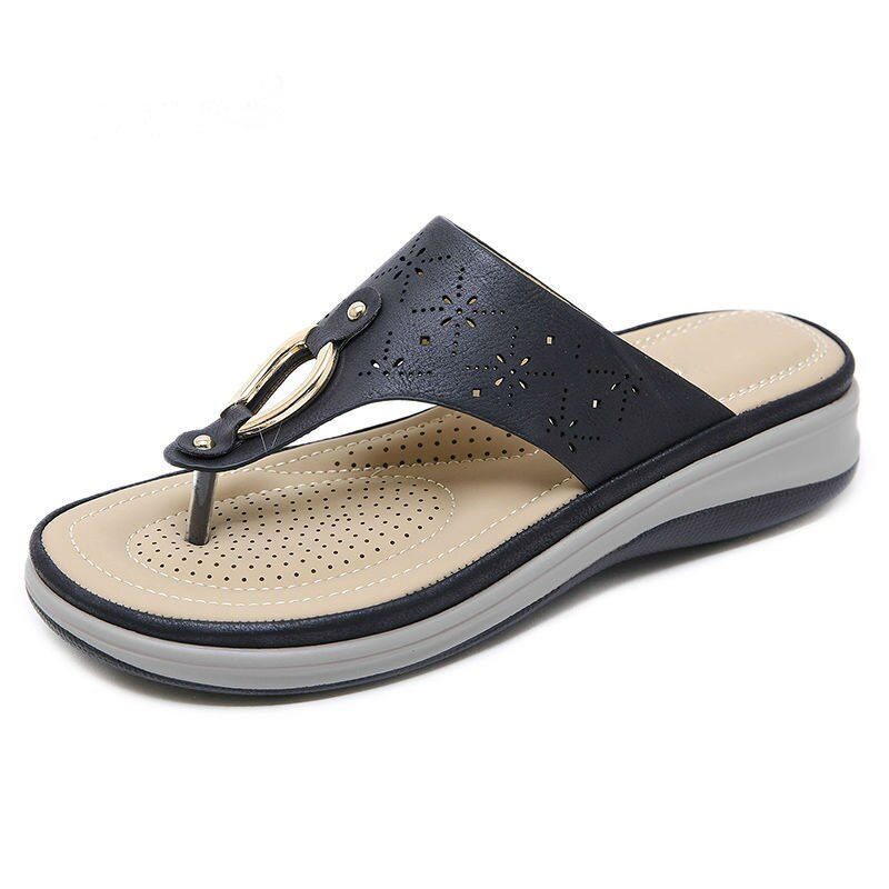 2021 Summer Women Slippers Thick Sole Flat Platform Shoes Flip Flops Women Beach Slippers Plus Size 42 A908