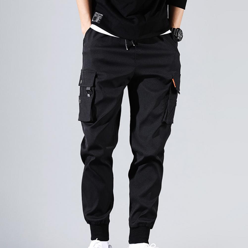 Pants Solid Color Thin Male Men Beam Feet Cargo Pants for Men Cargo Military Pants Autumn Casual Joggers Sweatpants Daily Life