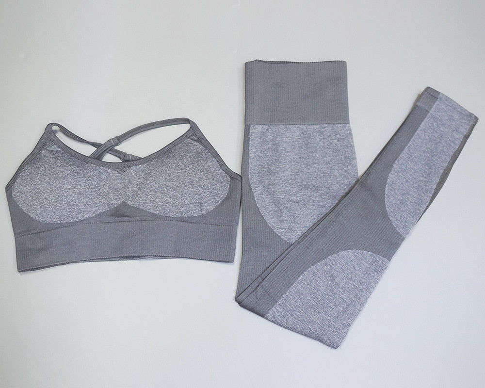 Women Fitness Gym Yoga Suit Sportswear For Women Seamless Sport Bra Legging Pants Running Workout Set Clothes Tracksuit X10B