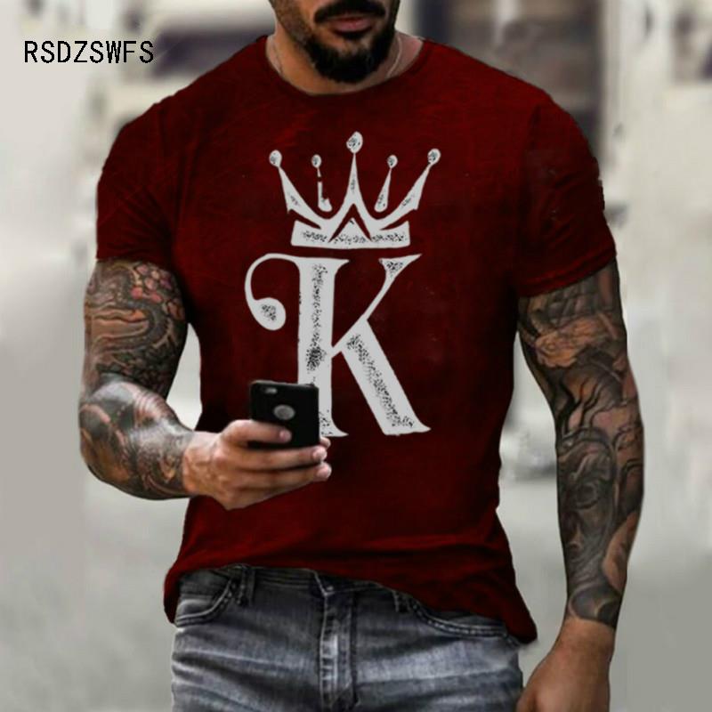 Handsome Men T Shirt K Crown 3D Printing Short Sleve Tees Fashion Men Streetwear Personality Tops 2021 Summer Unisex Tops