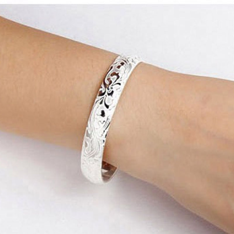 XIYANIKE Prevent Allergy Silver Color  Cuff Bangles &amp; Bracelet for Women Fashion Elegant Party Bracelet Fine jewelry Gifts