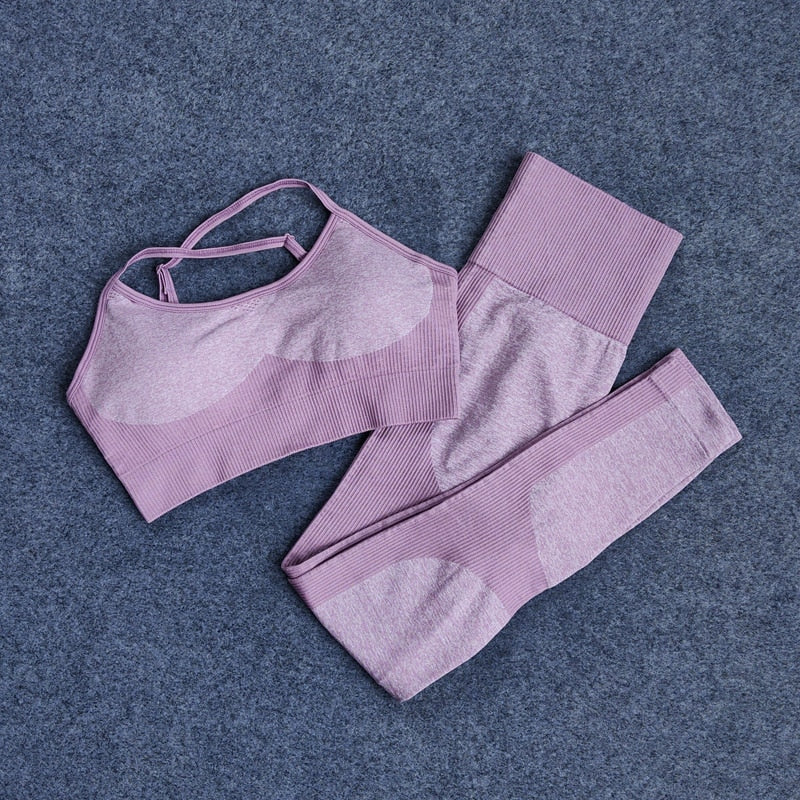 Yoga Set Workout Clothes for Women Sports Bra High Waist Leggings Seamless Sport Wear Female Gym Fitness Athletic Yoga Pants Set