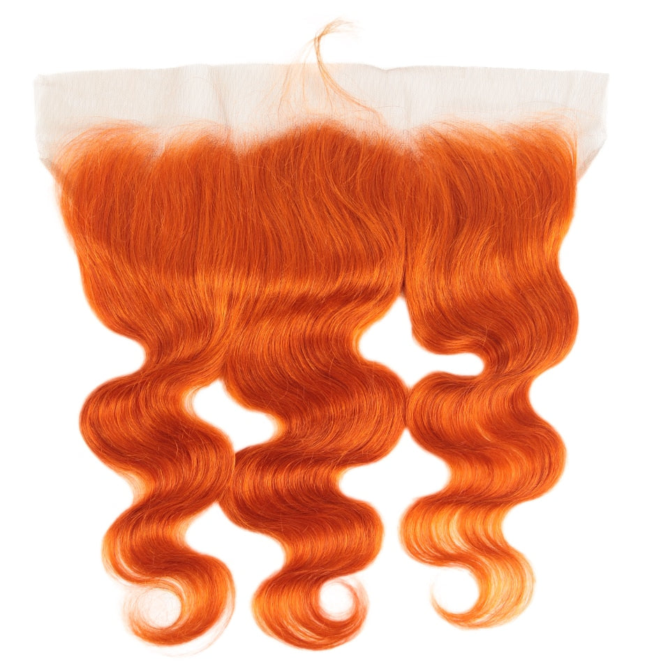 Remy Forte Body Wave Bundles With Closure Blonde Bundles With Frontal Remy Brazilian Hair Weave Bundles 3/4 Orange Bundles