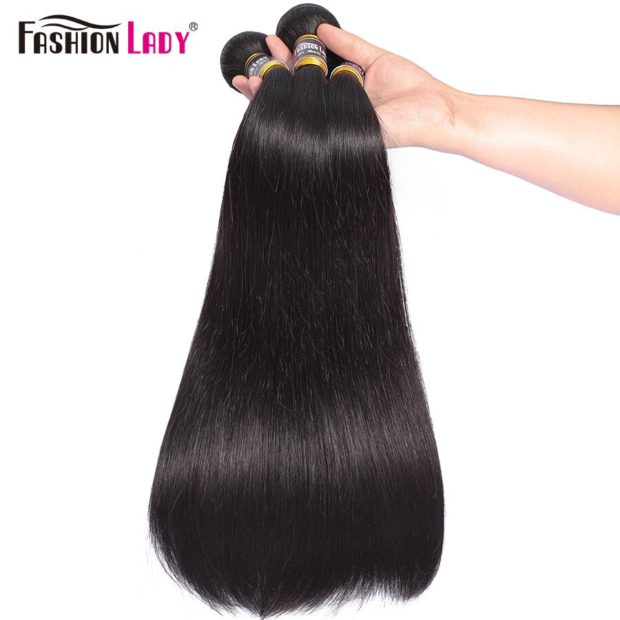 Straight Human Hair Bundles Fashion Lady Pre-colored Hair Weave Natural Color Brazilian Human Hair Extensions 2/3/4 Pcs Non-remy