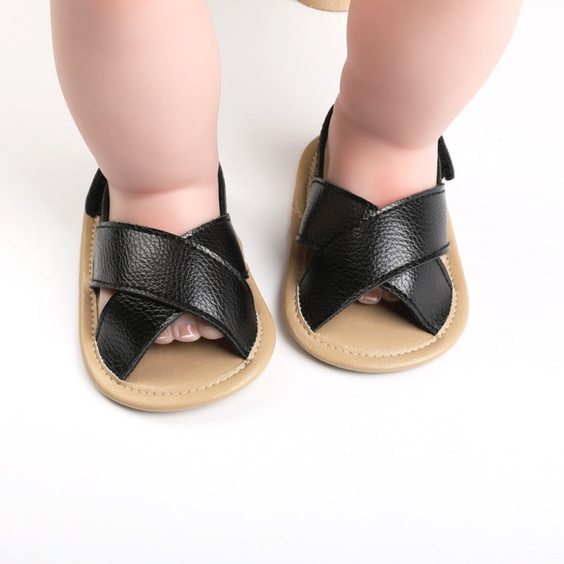 Summer Baby Kid Boy Girl Sandals PU Prewalker Newborn Leather Soft Sole Crib Shoes Fashion Baby Shoes