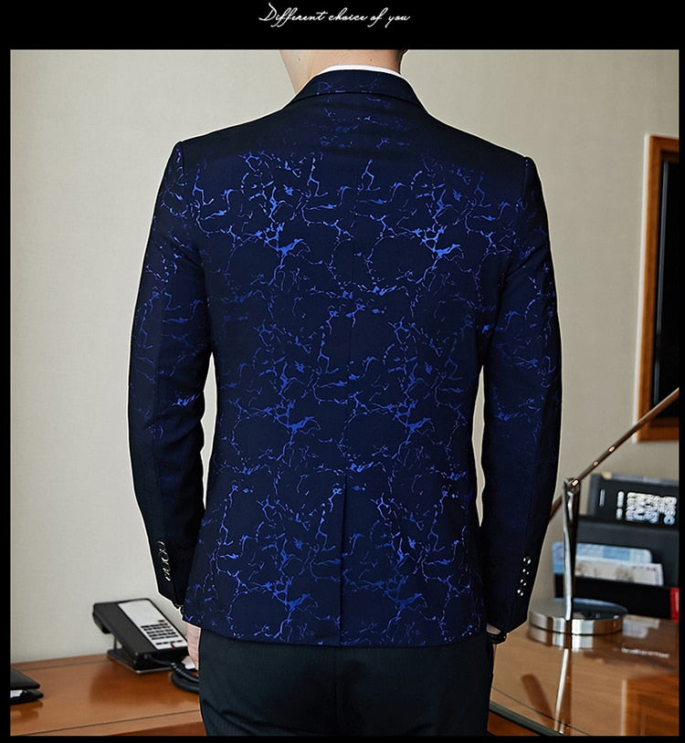 Luxury banquet party suit jacket evening dress fashion jacquard casual business jacket Slim wedding jacket