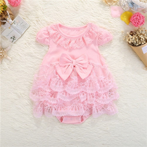 Lawadka Summer Style Lace Cotton Baby Rompers Bowknot Newborn Infant Clothing Toddler Baby Girls Jumpsuits